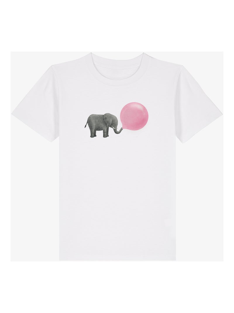 Tshirt Kinder JUMBO BUBBLE GUM Wit - Kiabi