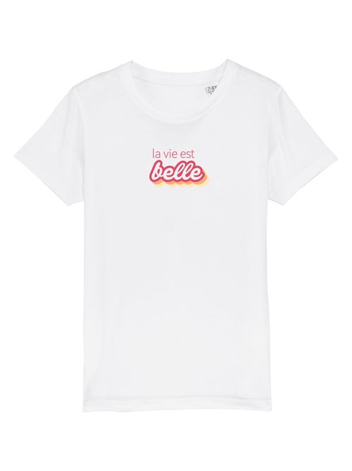 Tshirt Kinder LA VIE EST BELLE ROSE - Kiabi Tshirt Kinder LA VIE EST BELLE ROSE - Kiabi