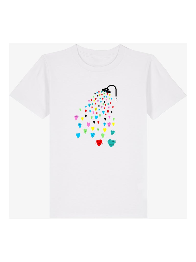 Tshirt Kinder LOVE SHOWER Wit - Kiabi