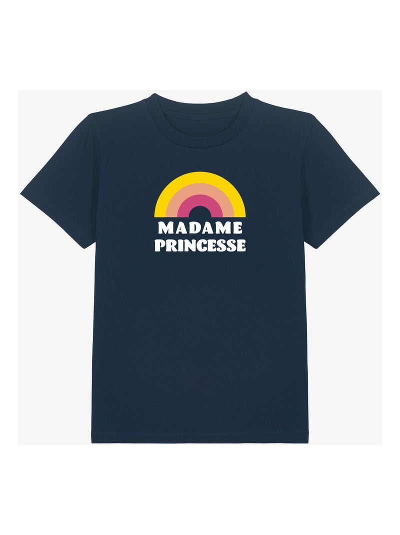 Tshirt Kinder MADAME PRINCESSE WAF Marineblauw - Kiabi