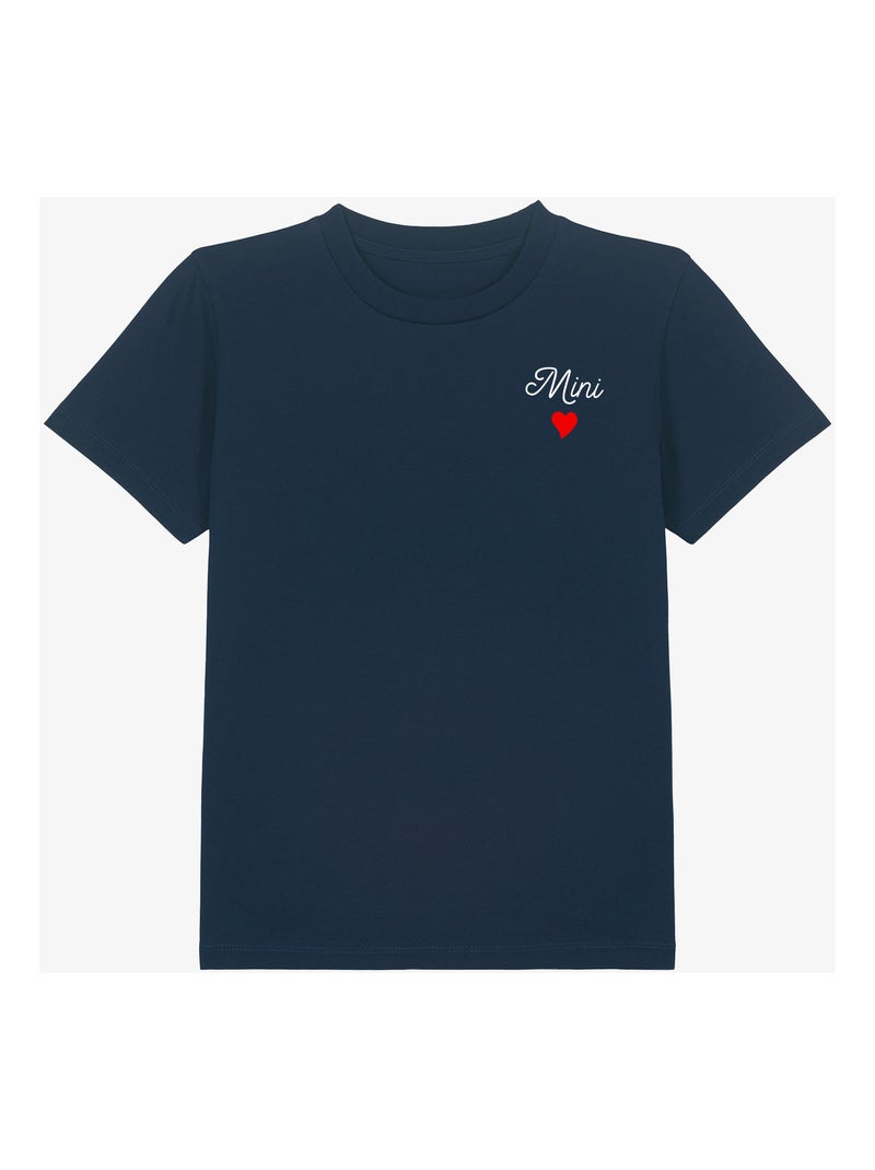 Tshirt Kinder MINI CŒUR Marineblauw - Kiabi