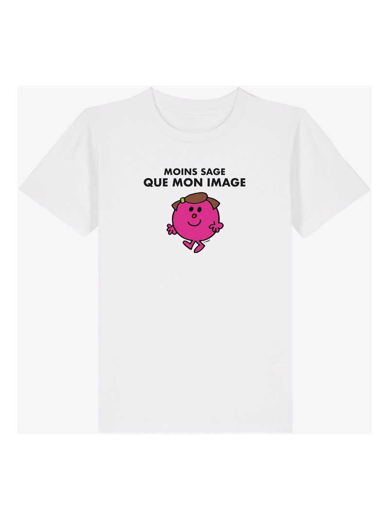 Tshirt Kinder MOINS SAGE QUE MON IMAGE Wit - Kiabi