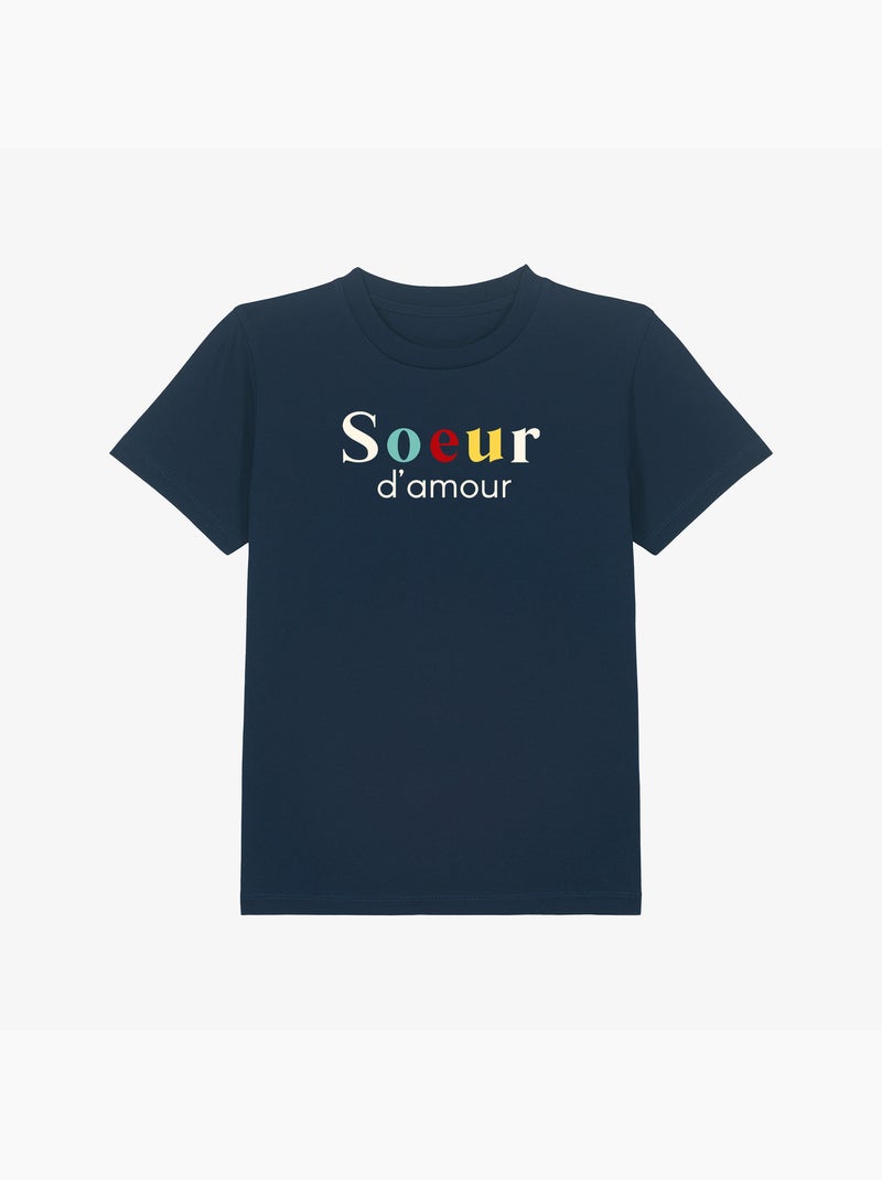 Tshirt Kinder SŒUR D'AMOUR Marineblauw - Kiabi