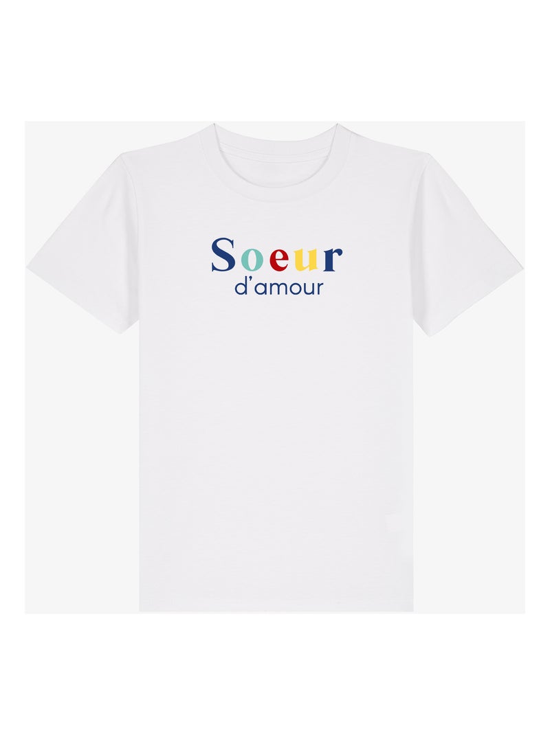 Tshirt Kinder SŒUR D'AMOUR Wit - Kiabi