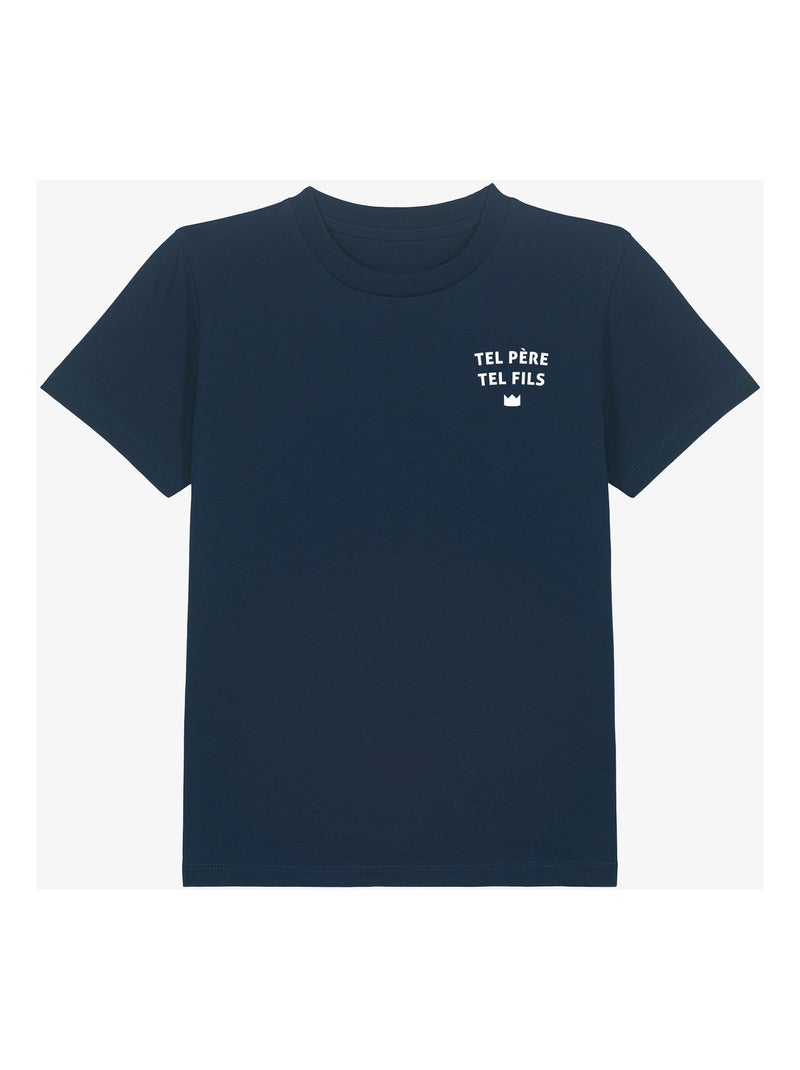 Tshirt Kinder TEL PÈRE TEL FILS CŒUR Marineblauw - Kiabi