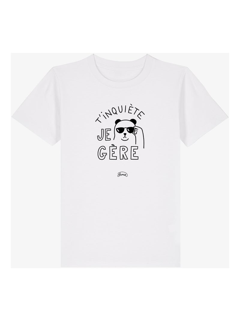 Tshirt Kinder T'INQUIETE JE GERE Wit - Kiabi