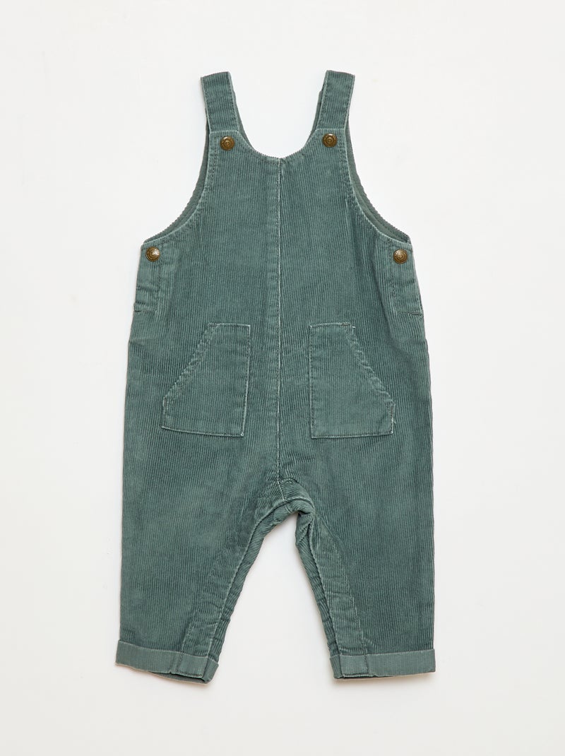 Tuinbroek van corduroy Groen - Kiabi