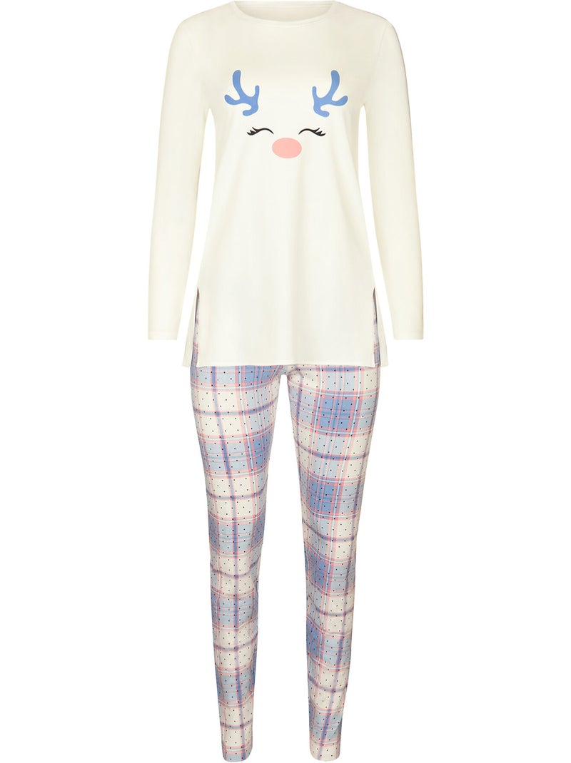 Tuniek met lange mouwen legging pyjama holiday Ecru - Kiabi