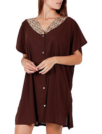 Tunique de plage chemise bright sequins chocolat