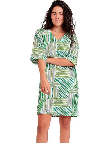 Tunique de plage demi-manches green summer