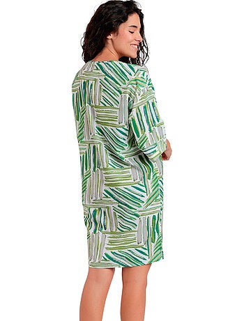 Tunique de plage demi-manches green summer