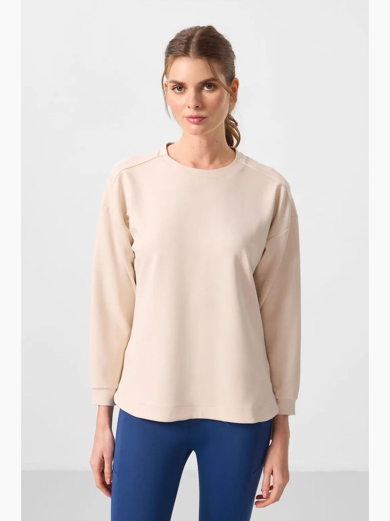 Tunique longue en jersey à manches longues tommy Beige argile - Kiabi