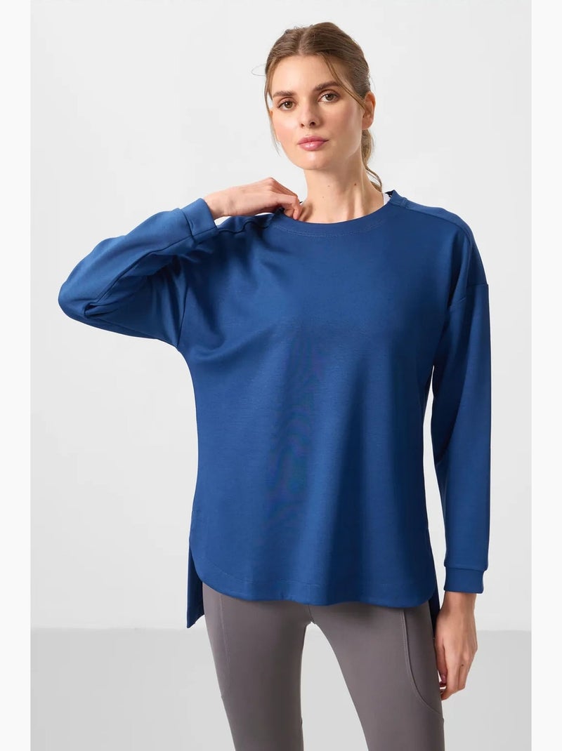 Tunique longue en jersey à manches longues tommy Bleu - Kiabi