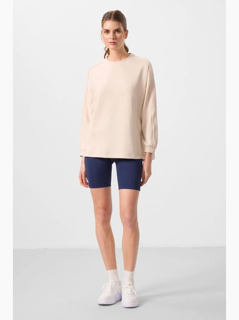Tunique longue oversize à rayures tommy Beige argile - Kiabi