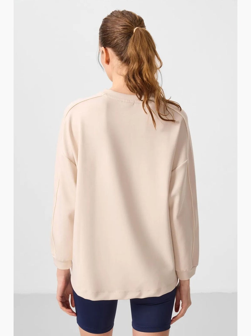 Tunique longue oversize à rayures tommy Beige argile - Kiabi
