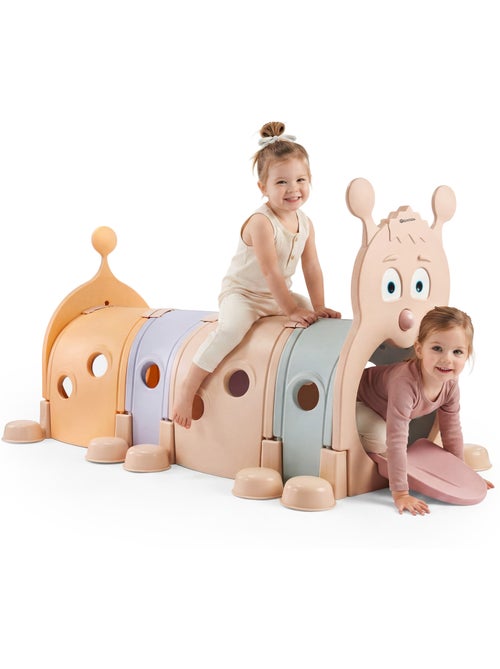 Tunnel de Jeu Modulable Chenille en PEHD et PP 4 Segments Dim 190x105 cm - Kiabi Tunnel de Jeu Modulable Chenille en PEHD et PP 4 Segments Dim 190x105 cm - Kiabi