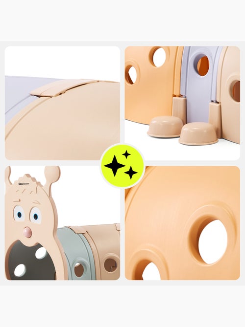 Tunnel de Jeu Modulable Chenille en PEHD et PP 4 Segments Dim 190x105 cm - Kiabi Tunnel de Jeu Modulable Chenille en PEHD et PP 4 Segments Dim 190x105 cm - Kiabi