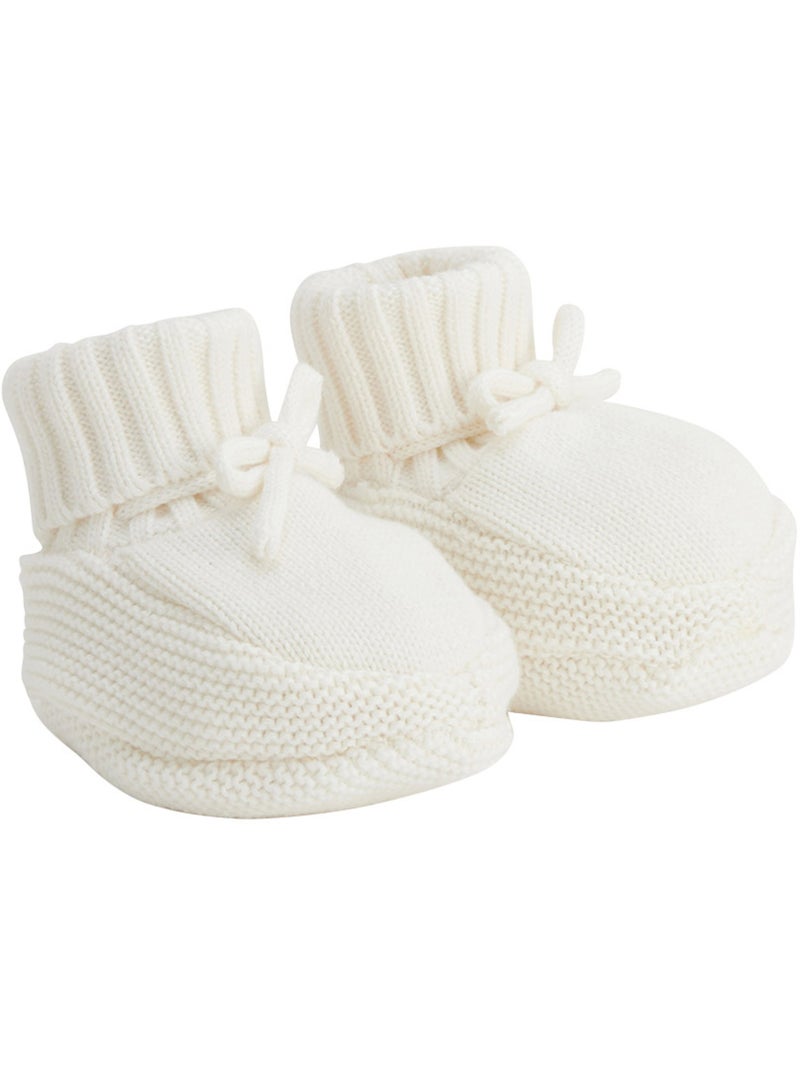 Turban bébé et chaussons en tricot Hello Baby Ecru - Kiabi