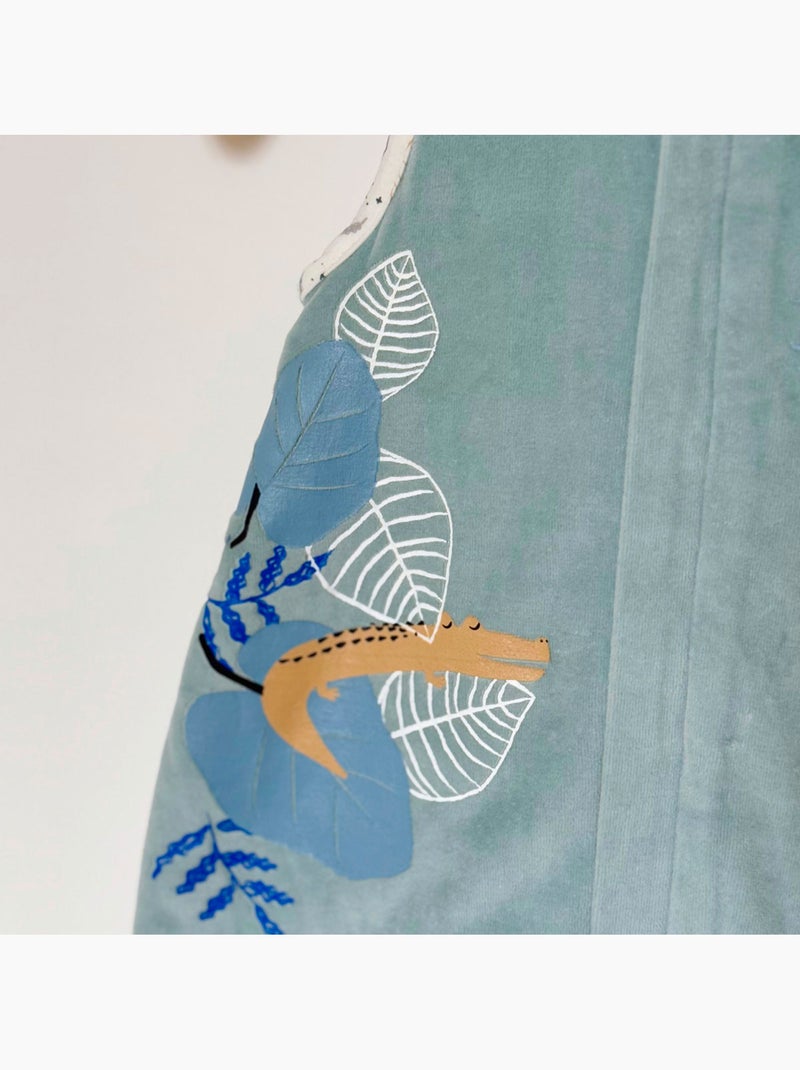 Turbulette d'hiver en velours avec pieds retroussables F?lintr?pide Bleu - Kiabi