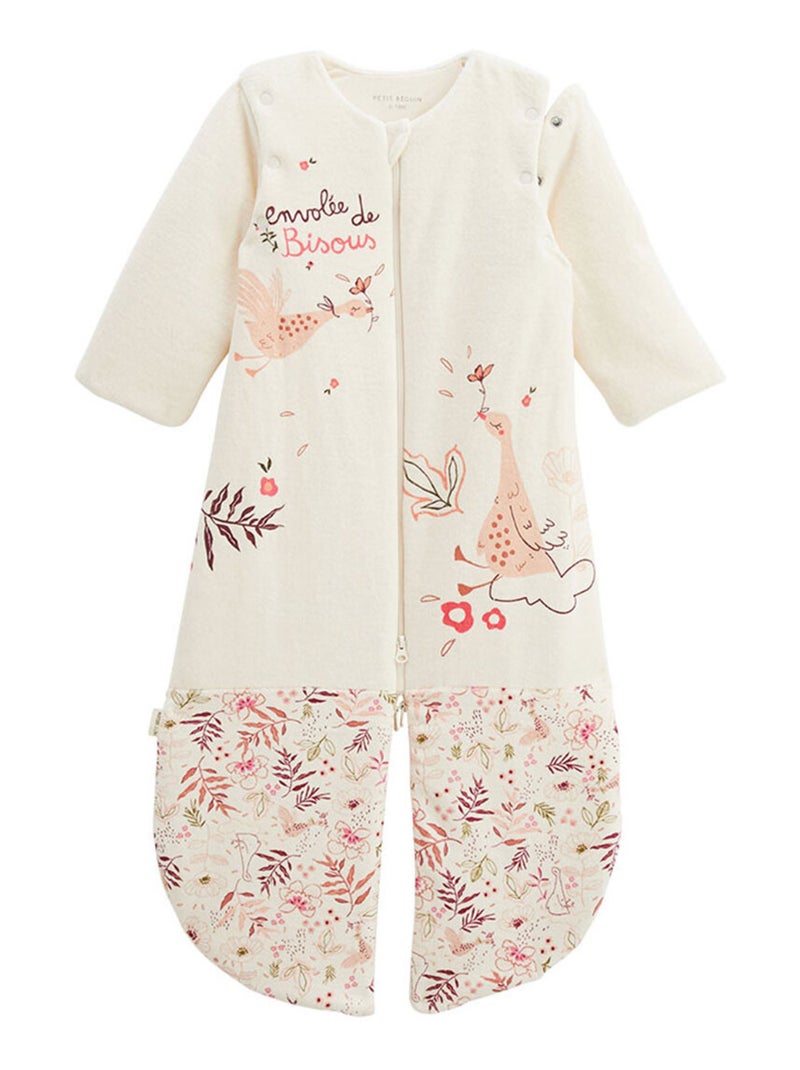 Turbulette TOG 2 en velours avec manches amovibles et jambes s?parables Manouk Ecru - Kiabi