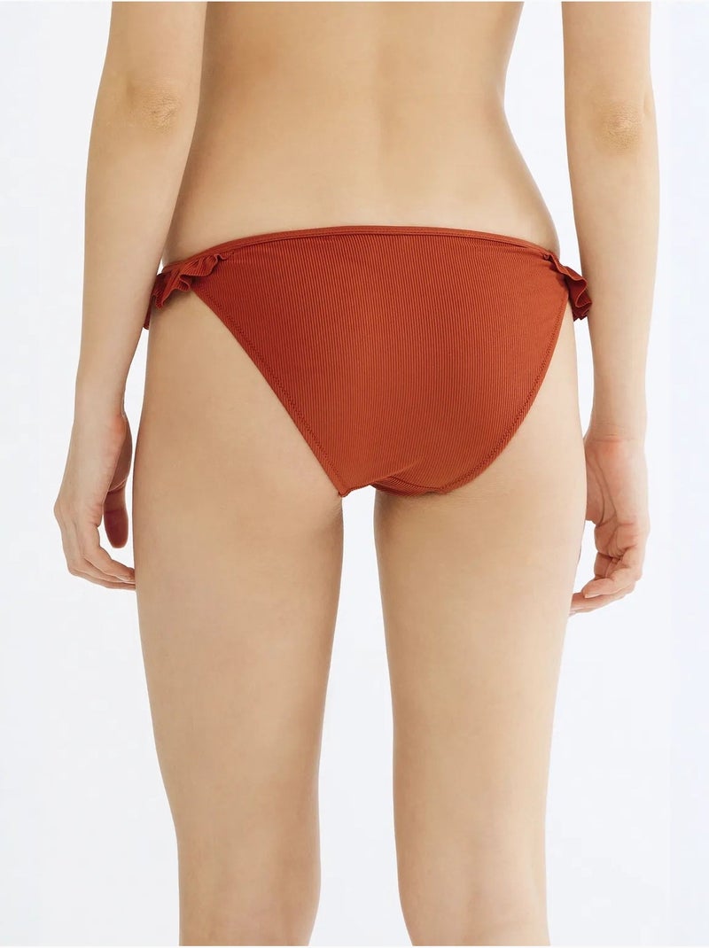 Tuva frill side bikinibroekje penti Terracotta - Kiabi