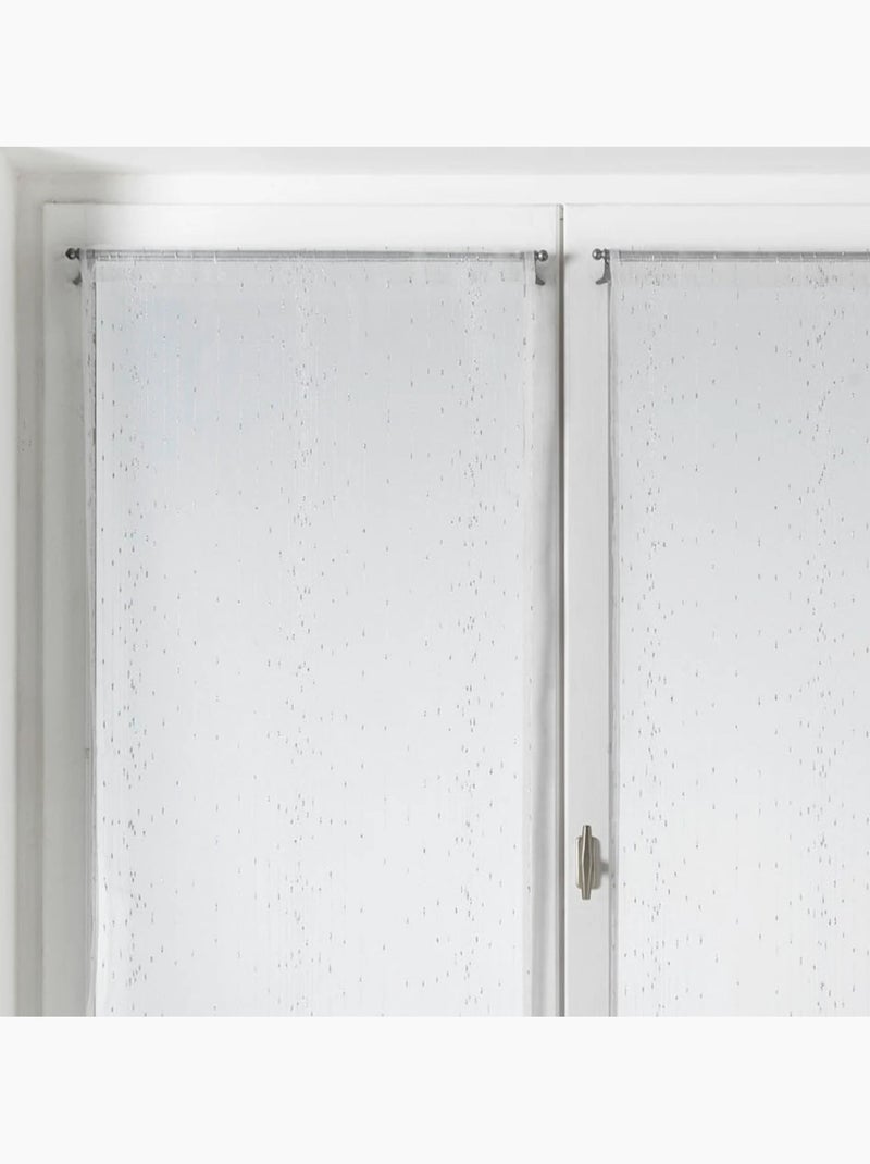 Twee kleine organza-gordijntjes met strepen Wit - Kiabi