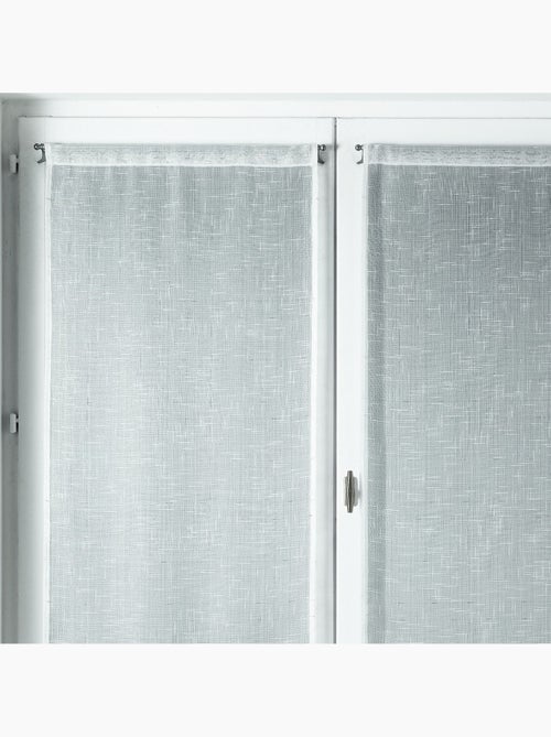 Twee kleine vitragegordijnen met zilverkleurig vlammotief - Kiabi Twee kleine vitragegordijnen met zilverkleurig vlammotief - Kiabi