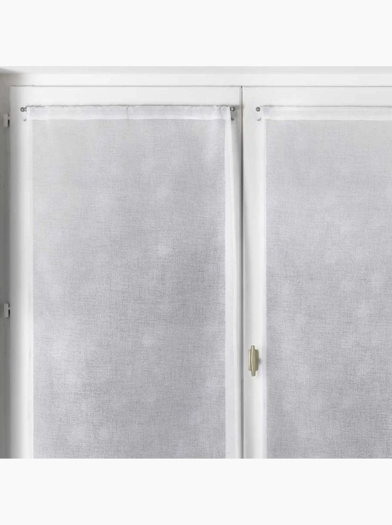 Twee kleine vitragegordijnen met zilverkleurige stippenprint Wit - Kiabi