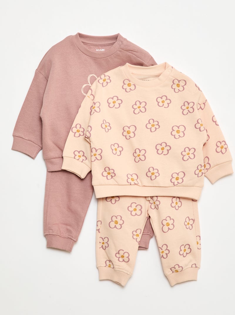 Twee setjes - Katoenen trui + broek Rose - Kiabi