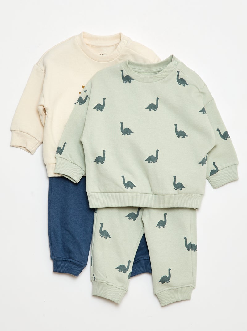 Twee setjes - Katoenen trui + broek Wit - Kiabi