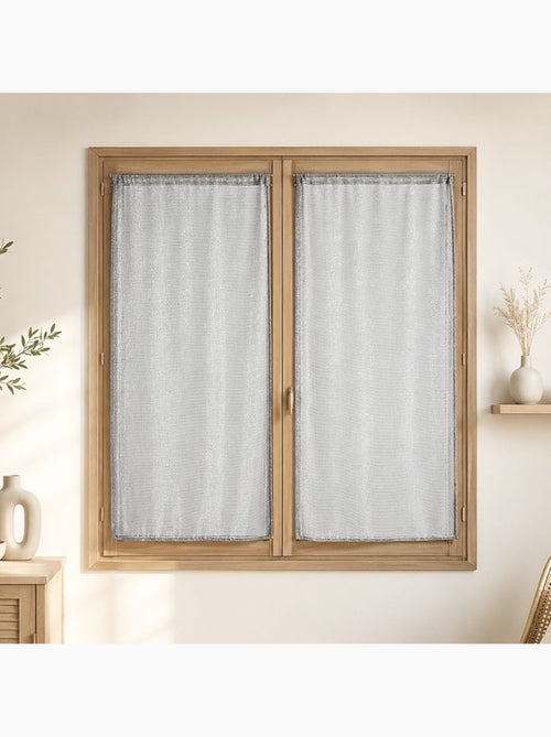 Twee vitragegordijnen met gaasachtig effect en lurexdraden - Kiabi Twee vitragegordijnen met gaasachtig effect en lurexdraden - Kiabi