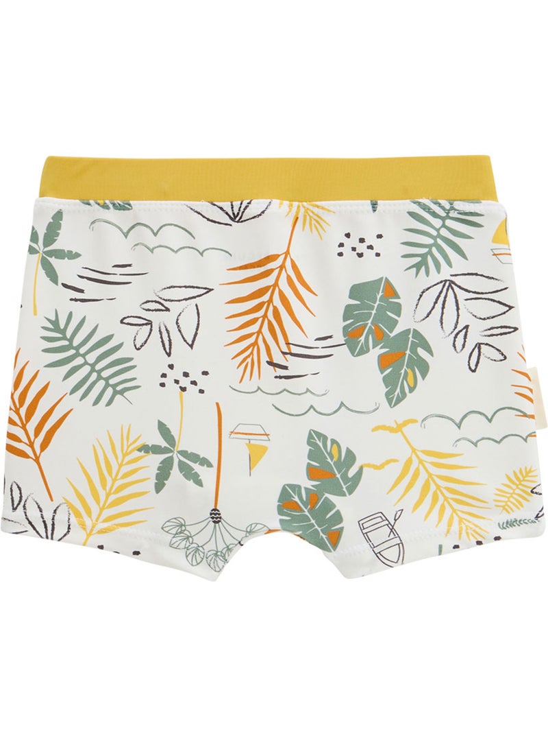 Tweedelig babyzwempakje, UV-beschermend T-shirt en Baroudeur boxershort Geel - Kiabi