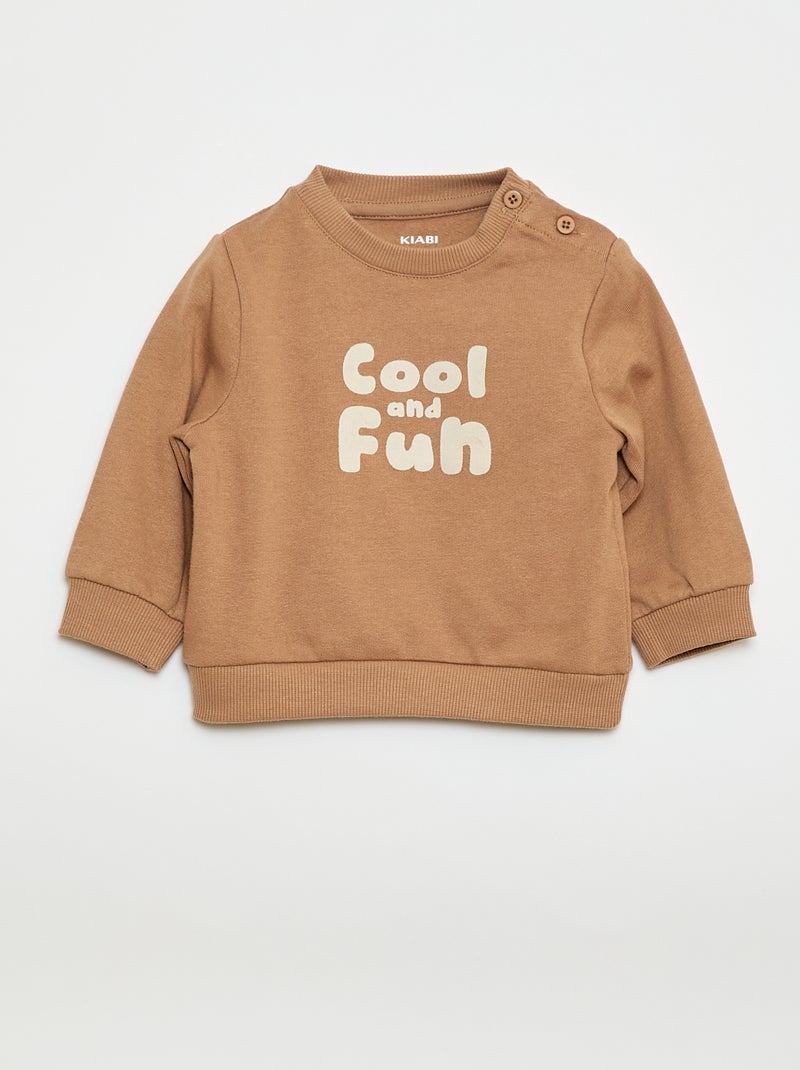Tweedelig setje - Sweater + broek Biege - Kiabi