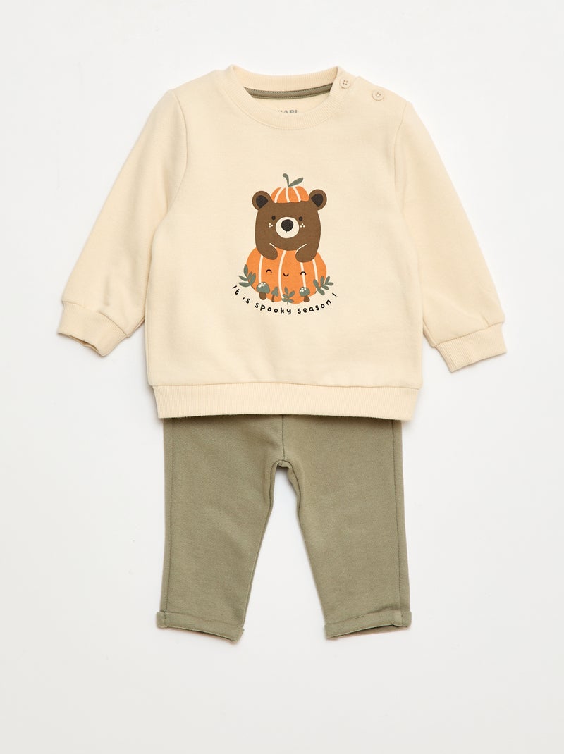 Tweedelig setje - Sweater + broek Wit - Kiabi