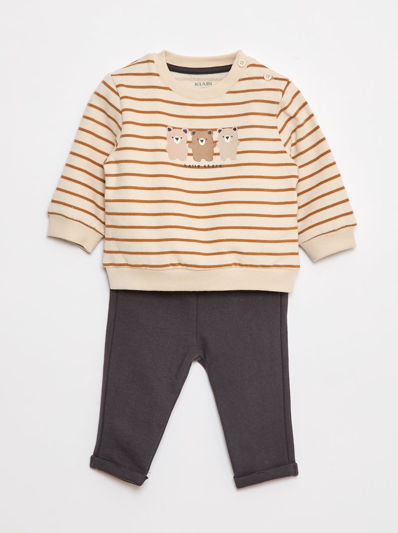Tweedelig setje - Sweater + broek Wit - Kiabi