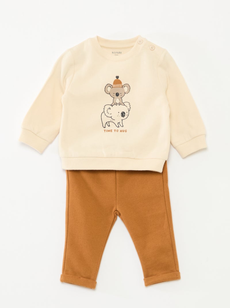 Tweedelig setje - Sweater + broek Wit - Kiabi