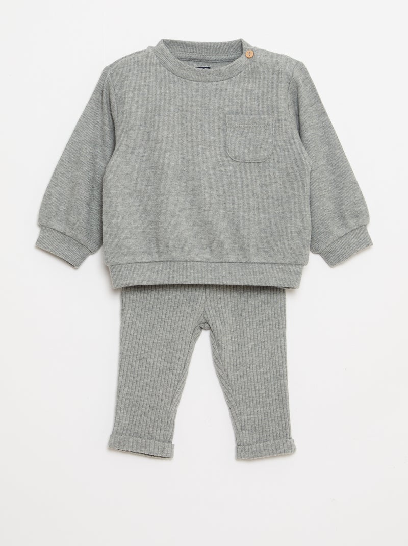 Tweedelig setje - Sweater + legging Grijs - Kiabi