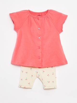 Tweedelig setje: T-shirt + legging met print