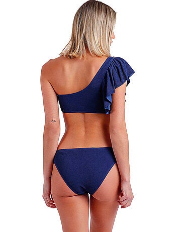 Tweedelige asymmetrische bikiniset met ruches estructura