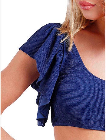 Tweedelige asymmetrische bikiniset met ruches estructura