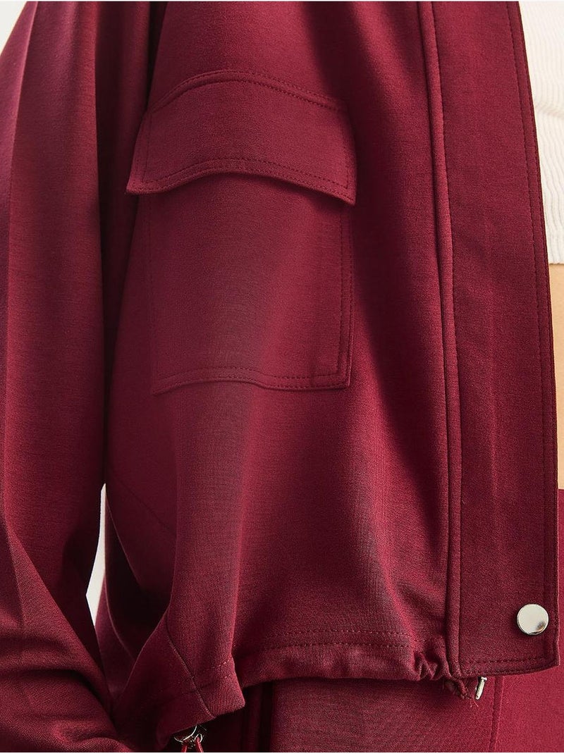 Tweedelige co-ord set van viscosemix met jas en broek lucci Bordeauxrood - Kiabi