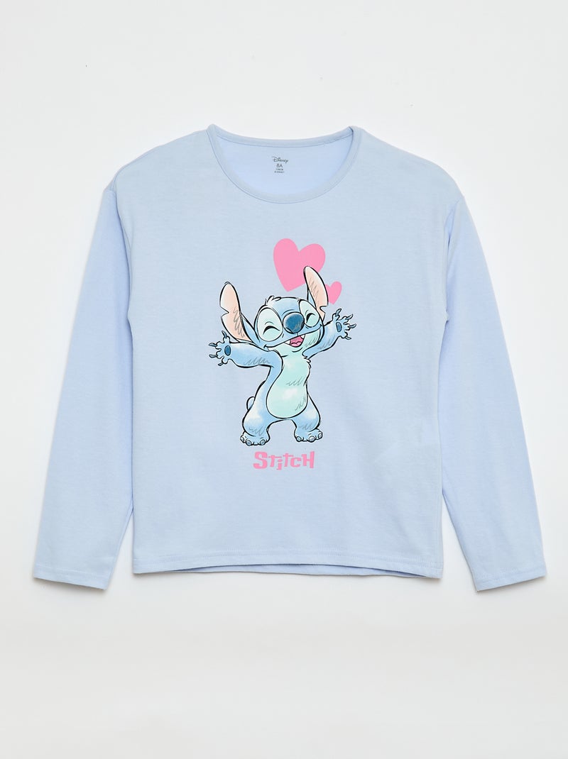 Tweedelige Disney-pyjama met Stitch-print - 2-delig Blauw - Kiabi