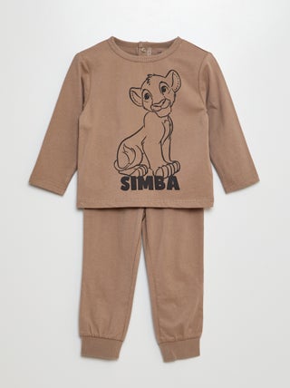 Tweedelige Disney-pyjama met T-shirt + broek met Simba-print - 2-delig