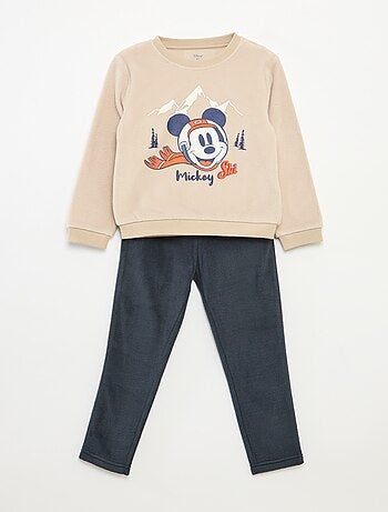 Tweedelige Disney pyjama van fleecestof met Mickey-print