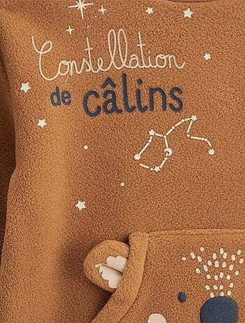 Tweedelige fleece kinderpyjama met sterrenbeeldmotief