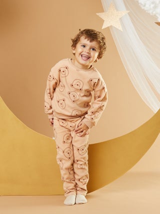 Tweedelige fleece pyjama met print - T-shirt + broek - 2-delig