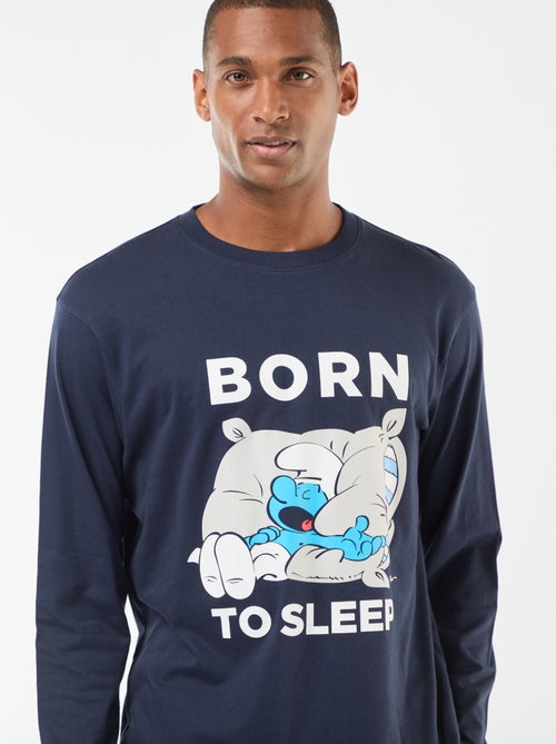 Tweedelige, katoenen pyjama met smurfenprint - Kiabi