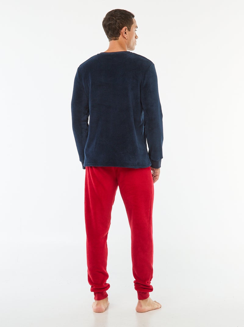 Tweedelige kerst-pyjama Blauw - Kiabi