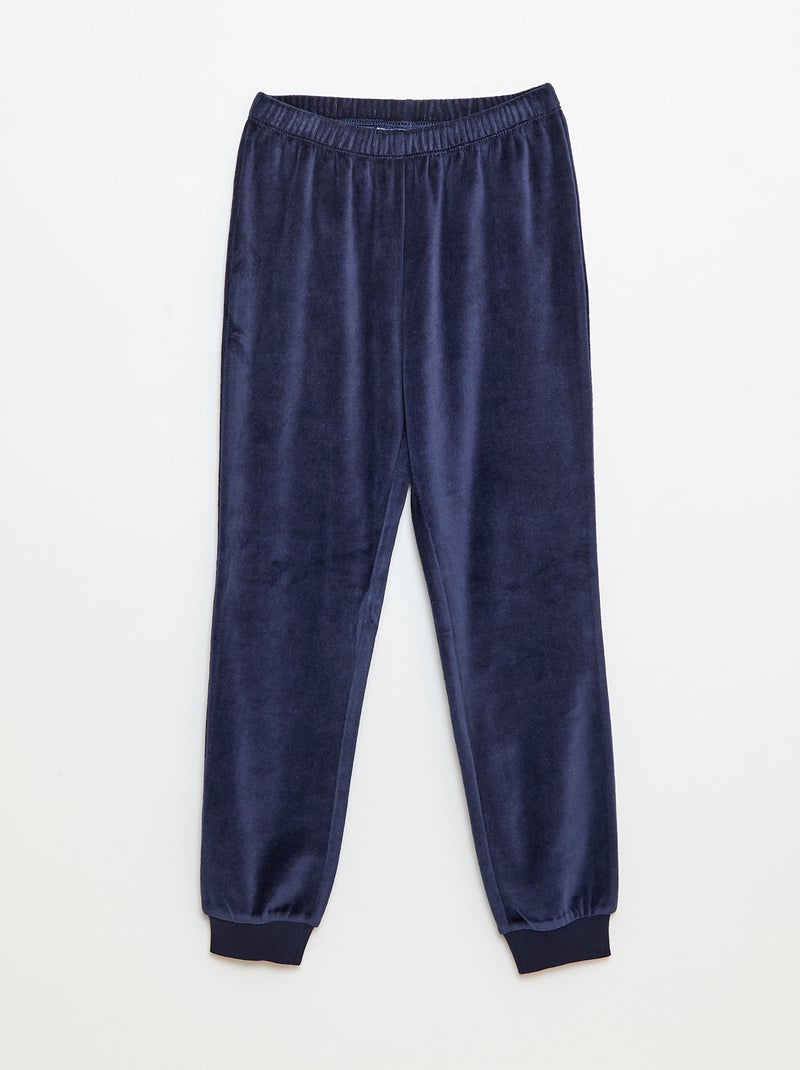 Tweedelige kerstpyjama met muts Blauw - Kiabi