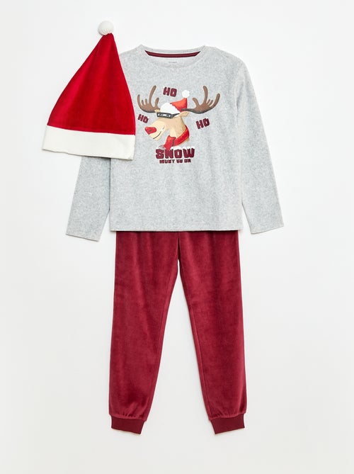 Tweedelige kerstpyjama met muts - Kiabi